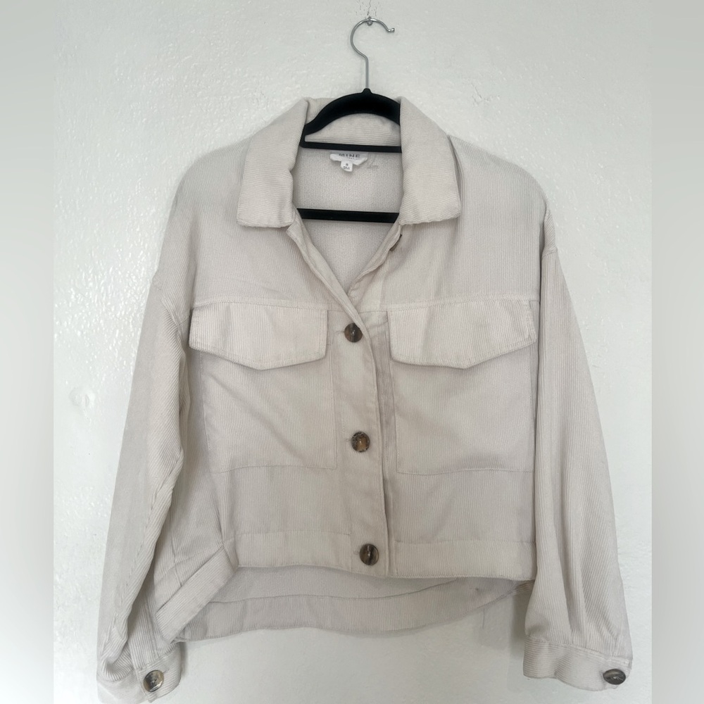 Cream corduroy button up shirt. Size small, fits oversized.